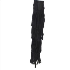 Black Fringe Boot . Excellent Condition